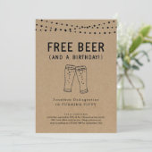 Invitation Libre Bière Amusante Adulte Anniversaire Invitatio (Debout devant)