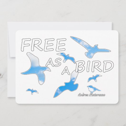 Invitation Libre comme un oiseau 2 (Devant)
