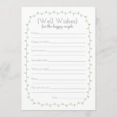 Invitation Libs de mariage, Paroles de sagesse, 2 jeu recto-v (Dos)