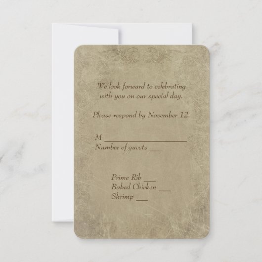 Invitation Licence de mariage vintage RSVP (Devant)