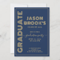 Licence en or bleu marine