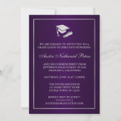 Invitation licenciée chique pourpre et de l'argent (Dos)
