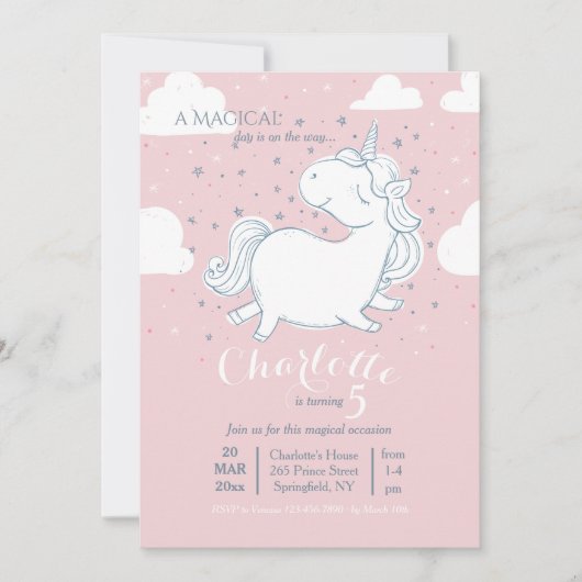 Invitation Licorne (Devant)