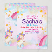 Invitation licorne  (Devant / Derrière)