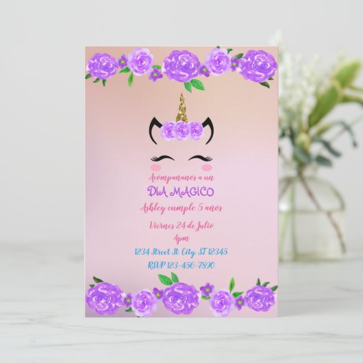 Invitation Licorne (Debout devant)