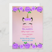 Invitation Licorne (Devant / Derrière)