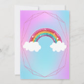 Invitation Licorne Anniversaire Magique Paillettes Arc-en-cie (Dos)