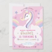 Invitation Licorne Arc-en-ciel Anniversaire (Devant)