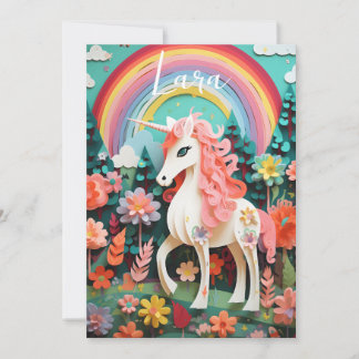 Invitation Licorne Arc-en-ciel Magique Amusante