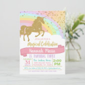 Invitation Licorne - Au-dessus de l'arc-en-ciel et (Debout devant)