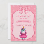 Invitation Licorne Ballerine Rêveuse (Devant)