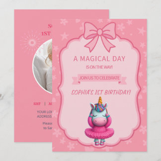 Invitation Licorne Ballerine Rêveuse