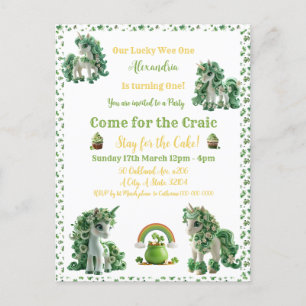 Invitation Licorne Chanceuse de la Saint-Patrick 