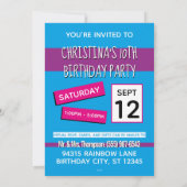 Invitation Licorne d'Alpaca sous un ciel arc-en-ciel (Dos)