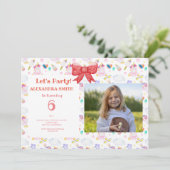 Invitation licorne d'anniversaire avec photo (Debout devant)