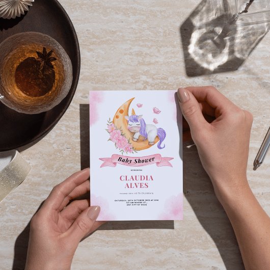 Invitation licorne de baby shower