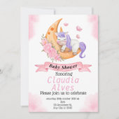 Invitation licorne de baby shower (Devant)