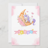 Invitation licorne de baby shower (Dos)