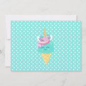 Invitation Licorne de glace magique d'anniversaire (Dos)