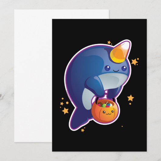 Invitation Licorne de mer (Devant / Derrière)