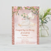 Invitation Licorne de Pegasus Glitter Or Rose Enfant (Debout devant)