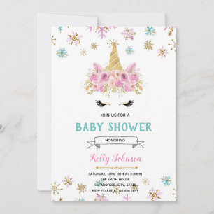 Invitation licorne d'hiver