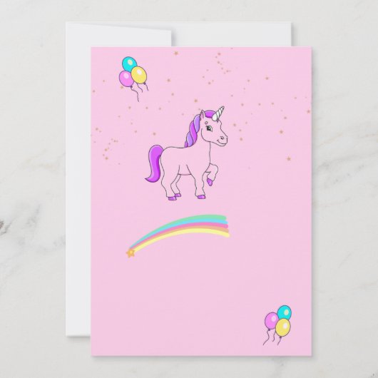 Invitation licorne d'invitation (Dos)