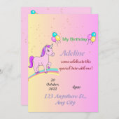 Invitation licorne d'invitation (Devant / Derrière)
