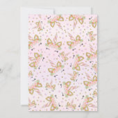 Invitation Licorne d'or de rose d'invitation d'anniversaire (Dos)