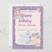 Invitation Licorne drôle d'anniversaire (Devant)