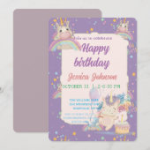 Invitation Licorne drôle d'anniversaire (Devant / Derrière)