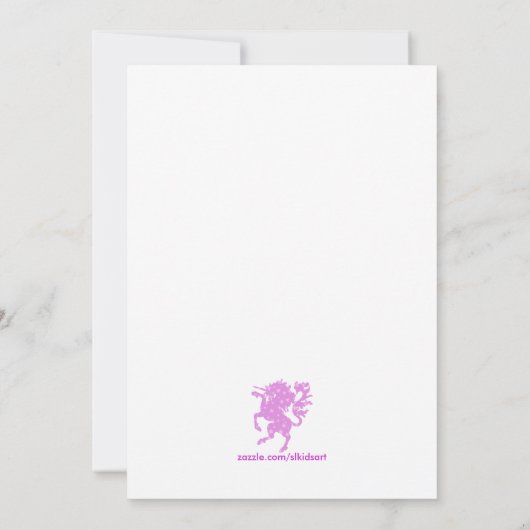 Invitation Licorne étoilée (Dos)