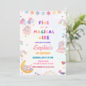 Invitation Licorne Five Is a Magical Vibe 5e Anniversaire (Debout devant)
