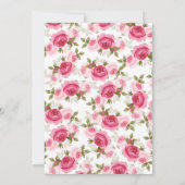 Invitation Licorne Fleurs Roses Or et Rose Anniversaire Fête  (Dos)