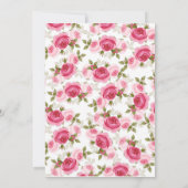 Invitation Licorne Fleurs Roses Or & Rose Fête d'anniversaire (Dos)