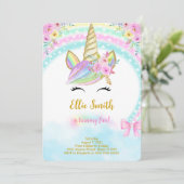 Invitation Licorne Florale (Debout devant)