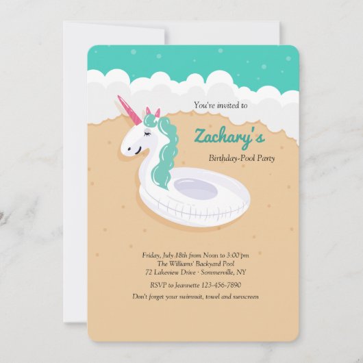 Invitation Licorne Flottante (Devant)