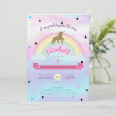 Invitation Licorne holographique,Invitation d'anniversaire ar (Debout devant)