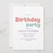 Invitation Licorne Jour Magique Arc-en-ciel Confettis Pastel  (Dos)