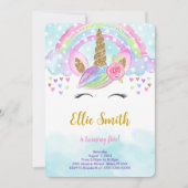Invitation Licorne Magique Aquarelle (Devant)
