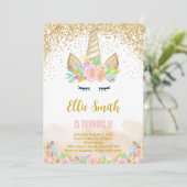 Invitation Licorne Mignonne (Debout devant)