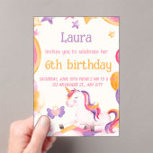 Invitation Licorne Mignonne pour Filles (In situ (ordinateur de poche))