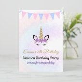 Invitation licorne modifiable (Debout devant)