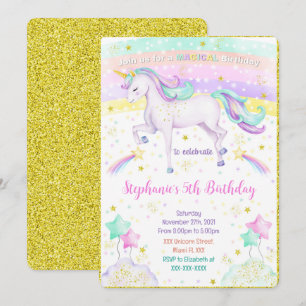 Invitation Licorne Modifiable