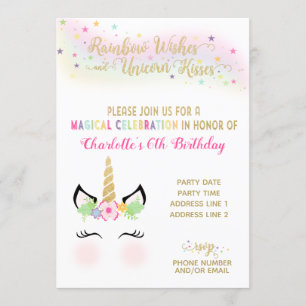 Invitation Licorne   OR ARC-EN-CIEL