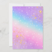 Invitation Licorne Paillettes Arc-en-Ciel Pour Fil (Dos)