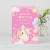 Invitation Licorne pastel aquarelle  (Debout devant)