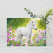 Invitation Licorne Poney Blanc (Debout devant)