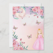 Invitation Licorne Princesse de Conte de Fées Magique (Dos)