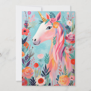 Invitation Licorne Rêve Pastel Arc-en-ciel